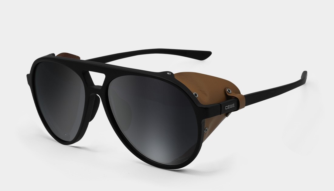 Lunettes de soleil Cébé Chill Out Pilote forme aviateur avec protections latérales en cuir amovibles